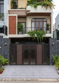 Đá hồng gia lai khò nhám gia công rãnh Lót Ram Dốc 30x60 - quang minh stone 3