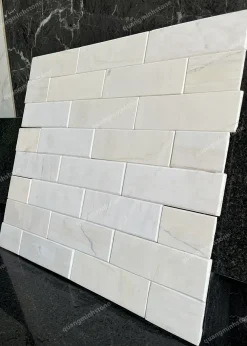 Đá mài bóng trắng 7.5x22 Ốp Tường - quang minh stone 2