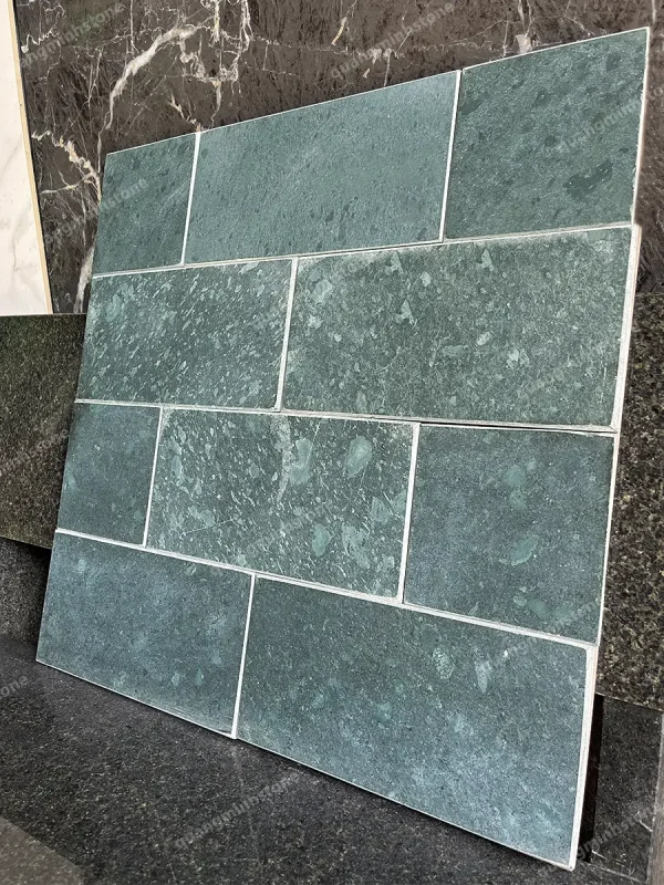 Đá mài bóng xanh rêu 15x30 Ốp Tường - quang minh stone 2