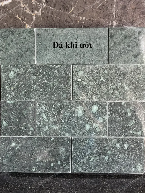 Đá mài bóng xanh rêu 15x30 Ốp Tường - quang minh stone 3