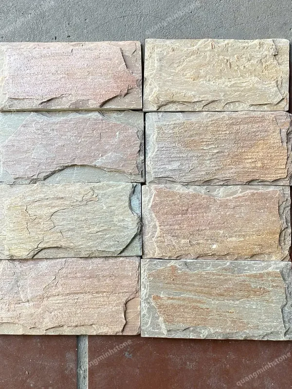 Đá bóc hồng ban mai Ốp Tường 10x20 - quang minh stone 1