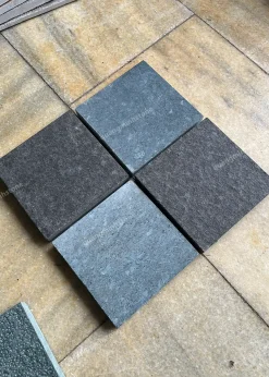 Đá cubic xanh và đen Lát Sân - quang minh stone 2