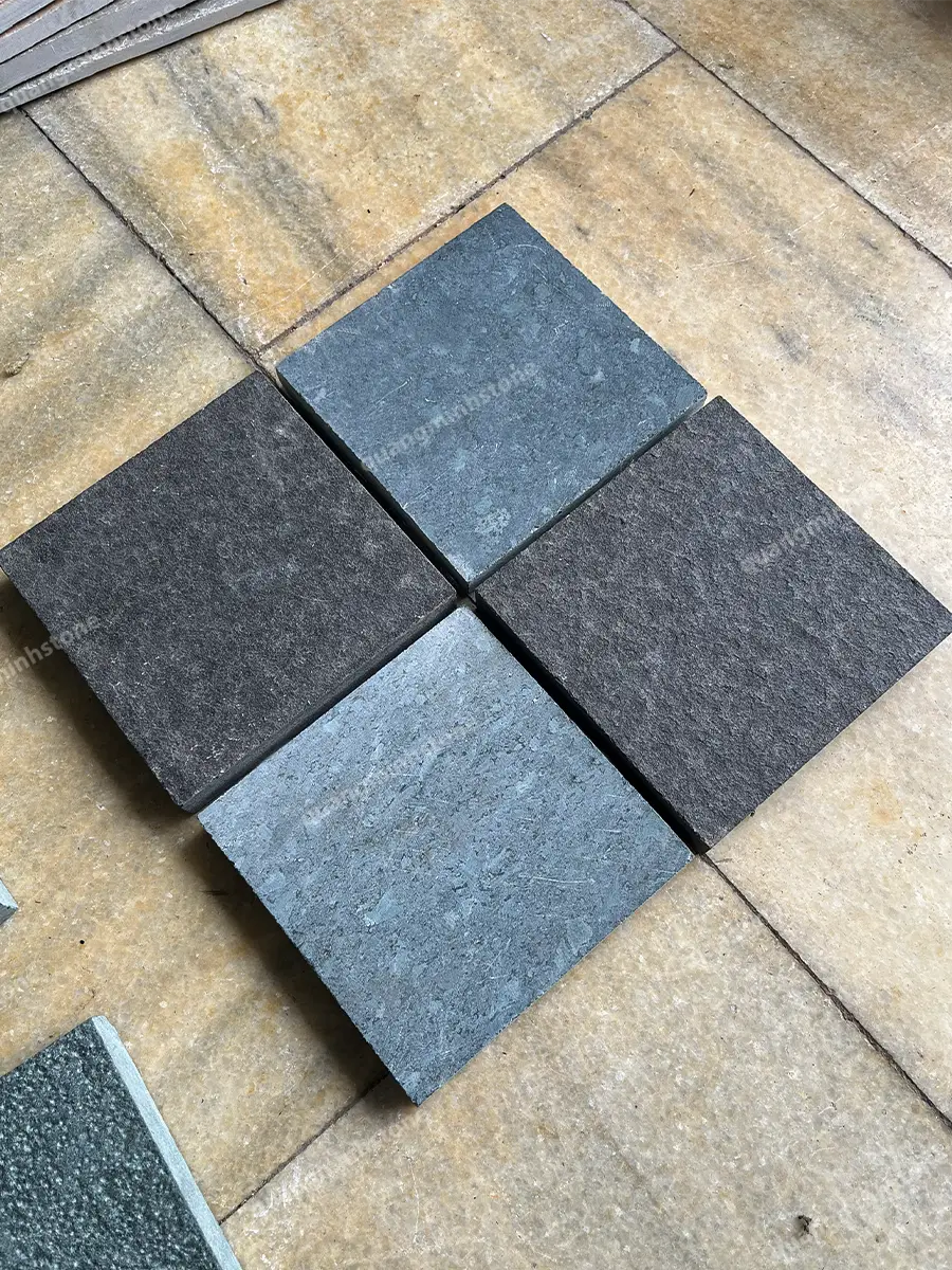 Đá cubic xanh và đen Lát Sân - quang minh stone 2