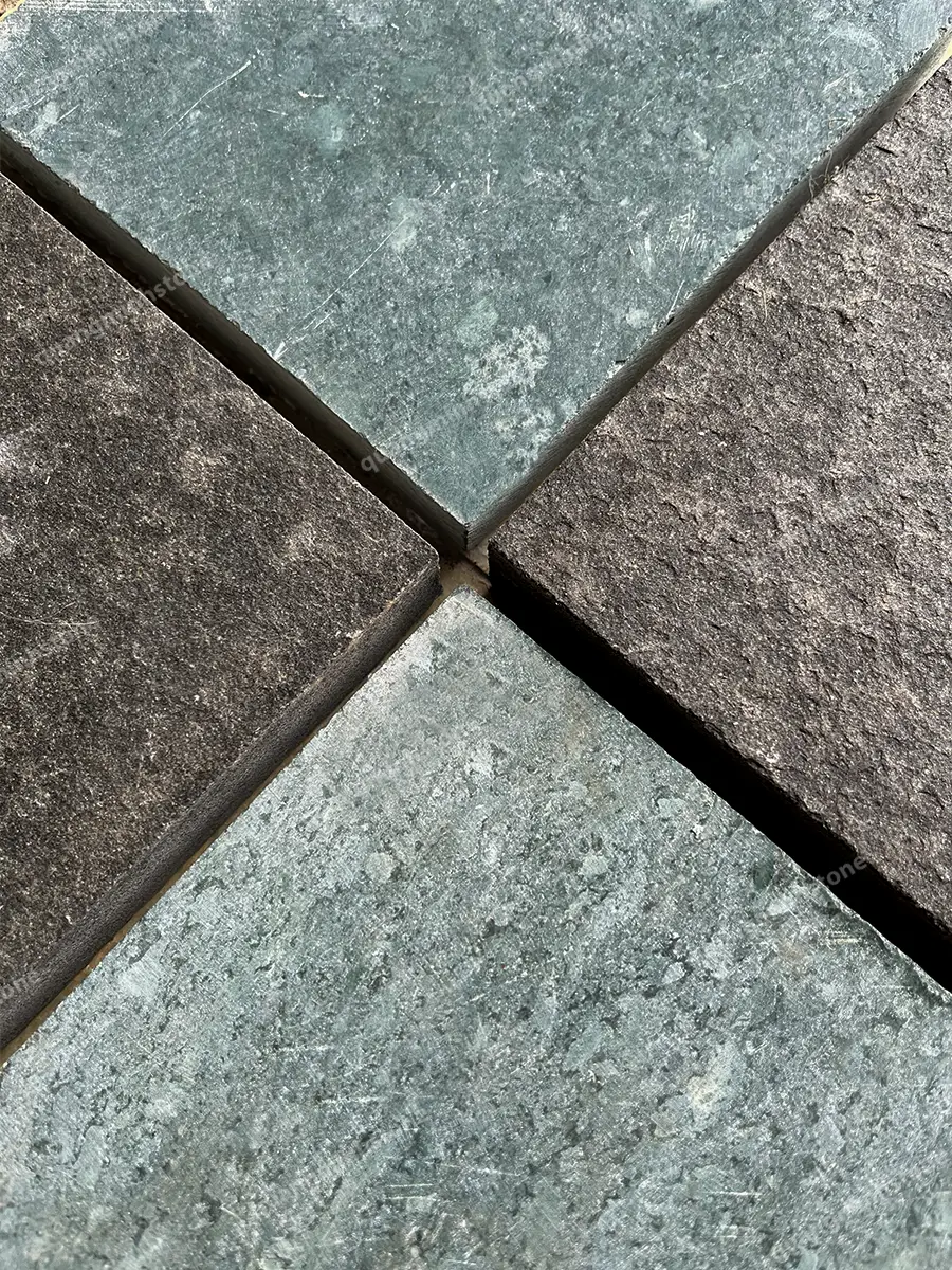 Đá cubic xanh và đen Lát Sân - quang minh stone 3