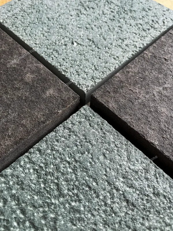 Đá cubic xanh và đen Lát Sân - quang minh stone 6
